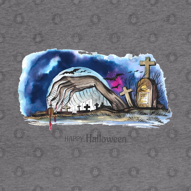 Cemetery Halloween Horror by Mako Design 